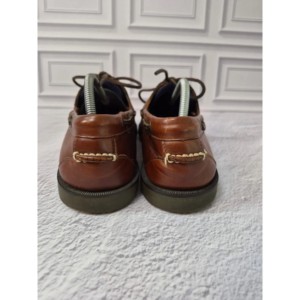 LL Bean Casco Bay Boat Shoes Mens 10 D Brown Leather 2-Eye Loafers 0WC62